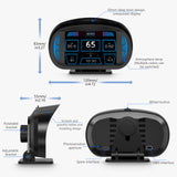 P2 OBD Car HUD Head-up Display LCD Instrument GPS Vehicle Slope Meter Atmosphere Lamp