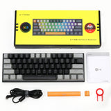 61 Keys Mini Portable 60% Mechanical Gaming Keyboard Red Blue RGB USB Hot-Swappable Switch Backlit for Tablet Desktop