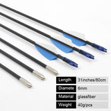 6/12/24/36PCS/LOT 80cm Fibreglass Arrows Archery Arrows Nocks compound bow Recurve bow Hunting and Target Practice arrows