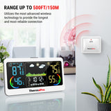 ThermoPro TP68C 150M Wireless Weather Station Chargeable Room Thermomether Hygrometer With Weather Forecast Big LCD Display
