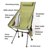 Outdoor Camping Chairs Ultralight Folding Moon Chair Hiking Travel BBQ Chair High Load 150kg Beach Oxford Cloth Fishing Chair