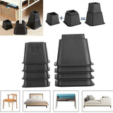 8Pcs Adjustable Bed Risers or Furniture Riser to Create an Additional 3 Inches of Storage Desk or Sofa Lift