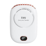 Lazy Neck Fan USB Charging Mini Digital Display Neck Hanging Fan Leafless Fan Desktop Small Fan Large Wind Fan 3 Wind Speed