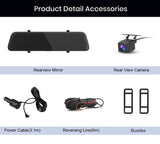 LAMJAD  S11Stream Media Rear Mirror Dash Cam 12 Inch IPS Touch Screen Car Dvr 2K Driving Recorder Dashcam Super Night Vision