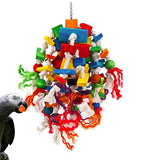 1pc Pet Parrot Toys Wooden Durable Birds Chew Toys  Large Colorful Toys for Parrot Macaw Pet Bird Swing Toy Pets Accessories