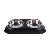 Doulble Dog Bowls Stainless Steel Antislip Cat Bowl Dog Food Water Bowls Outdoor Travel Portable Puppy Food Container Feeder