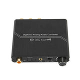 Digital to Analog Sound Converter 192KHz Optical to RCA Stereo DAC Converter with 3.5mm Output Volume Bass Control for TV HD DVD