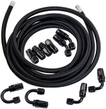 AN6 6AN 5M Stainless Steel Braided Oil Hose Line Pipe +10pcs 0/45/90/180 degree Fitting Hose End Adapter