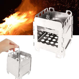 Portable Outdoor Small Firewood BBQ Picnic Stainless Steel Camping Stove Set
