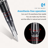Portable Watch Permanent Makeup Machine Eye Brow Lip Rotary Pen Tattoo Machine MTS PMU System With 10pcs Tattoo Needles