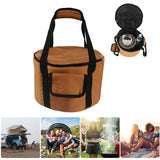 Waterproof Picnic Basket Cooler Storage Bag Camping Cookware Tote Pouch Large Round Canvas Thermal Cooler Bag