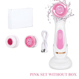 Electric Face Cleaner Facial Cleansing Brush For Exfoliating &amp; Deep Cleaning Spin Brush With 3 Brush Heads Spa Facial Massager