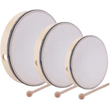 10 Inch & 8 Inch & 6 Inch Hand Drum Kids Percussion Wood Frame Drum with Drum Stick