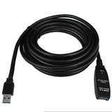 5M USB 3.0 Male to Female Cable with Extension Chipset - USB Active Extension Cable Repeater Cable - Black