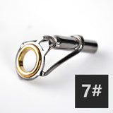 5PCS/Lot Fishing Rod Top Guide 1.6mm-4.6mm Fishing Tackle Rod Tip Repair Kit DIY Eye Rings Tool Accessories