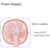 HAEGER-Desk Fan Small Table Fan Rechargeable Battery Operated Mini Fan 60 Degree Rotation Portable Fan 3 Speed USB Personal Fan