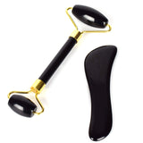 Jade Roller &amp; Scraping Board Set Scraping Massage Tools for Facial Skin Care Anti-aging Eye Neck Beauty Roller Facial Massager