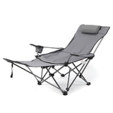 2in 1 Folding Picnics Camping Chair Portable Adjustable Reclining Lounge Chair Fishing Chair with Removable Footrest Beach Chair