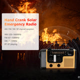 Emergency Radio Hand Crank Solar 1200mAh Rechargeable Power Bank LED Flashlight Reading Lamps SOS Siren AM/FM/SW1/SW2 Receiver