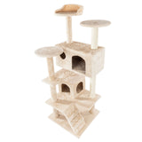 Luxury Pet Cat Tree House Condo Furniture Multi-Layer Cat Tree with Ladder Sisal Scratching Post for Cat Climbing Jumping Toy