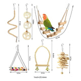 18 Pieces Bird Toys Set Parrot Swing Chewing Toy Hanging Hammock Perch Ladder Bridge for Conure Finch Mynah Lovebird