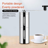 Manual Coffee Grinder with Adjustable Setting - Conical Burr Mill & Brushed Stainless Steel - Burr Coffee Grinder for Aeropress,