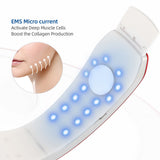 EMS Face Slimming Chin Lift Belt Machine Red&amp;Blue LED Photon Hot Compress Therapy V-Face Vibration Massager V-Line Up Tighten