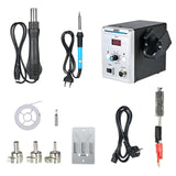 858D 700W Soldering Station LED Solder Iron Desoldering Station BGA Rework Solder Station Hot Air Gun + Electric Iron Set