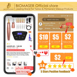 BMX 2 head Tattoo Machine Kits Digital Rotary Tattoo Machine Pen Set Permanent Makeup Micropigmentation Device Cartridge needles