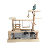 Parrots Playstand Bird Playground  Wood  Perch  Gym Stand Playpen Ladder with Toys Exercise Playgym with Feeder Cups Toys