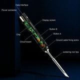 SEQURE Mini Electric Soldering Iron with LED Digital Display Intelligent Soldering Iron Kit with 19V Power Supply Adapter Black