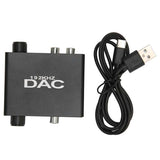 192KHz 24Bit Digital To Analog Converter Professional Optical to RCA Converter with Bass Volume Adjustment for Home Theater TV