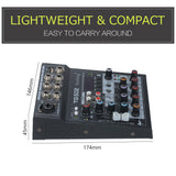 Norshing TG 502 Audio Mixer 4 Channel Stereo Sound Board Console 48V Phantom Power FX Effect Digital  Audio Signal Processor