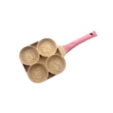 4-hole Omelet Pan Non-stick Burger Eggs Ham PanCake Maker Frying Pans Breakfast Grill wok Cooking Pot No Oil-smoke pan