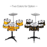 kids Children Jazz Drum Set 5PCS Drums with Cymbal Drumsticks Adjustable Stool Musical Gift Percussion Instrument