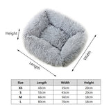 Square Dog Beds Long Plush Solid Color Pet Beds Cat Mat For Little Medium Large Pets Super Soft Winter Warm Sleeping Mats