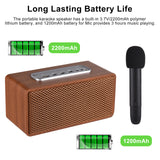 Karaoke Speaker Microphone Wireless Portable High Power LED Lights Rechargeable Support BT/USB Play for Home Family BBQ
