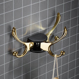 Black Gold Robe Hooks Wall Mounted Type Nail Punched Bedroom Wardrobe Clothes Rack 3 Hooks Rotatable Bath Hardware Antique/Nicke