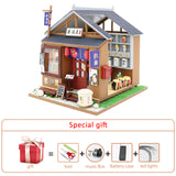 Diy Dollhouse Kit Miniature Building Wooden House Model Japanese-style Sushi Shop Kids Toys Adult Gift Big Doll House Furniture