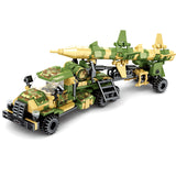 WW2 Military Series World War II Army Anti-Aircraft Missile Vehicle MOC Building Blocks Bricks Toys Gifts