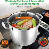 Stock Pot with Lid Professional Home Chef Grade Clad Pot for Soup, Broth &amp; Stock, Chili, Casserole All Surface