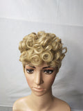 Wig women short curly hair blond chemical fiber headgear wig