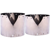 2 Pcs Portable Stove Windscreen Titanium Camping Stove Wind Shield Windshield for Outdoor Cooking Gas Stove L & M