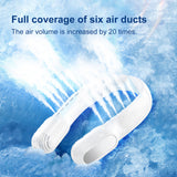 Portable 2400mAh Hanging Neck Fan Foldable Summer Air Cooling USB Rechargeable Bladeless Mute 3-speed Neckband Fans Outdoor