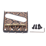 Gold/Black with Flower Design 3 Brass Saddles Guitar Bridge for Telecaster Guitar