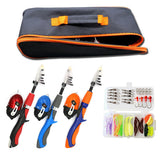 Kids Fishing Pole Set Full Kits With Telescopic Fishing Rod And Spinning Reel Baits Hooks Saltwater Freshwater Travel Pole Set