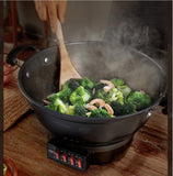 220V Household Electric Frying Wok 3 Gear Adjustment Iron Pot 36cm Diameter Non-Stick Multi Cooker Frying Machine With Steamer