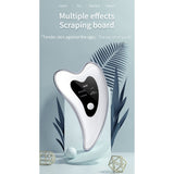 Electric Heated Vibrating Facial Massager Gua Sha Board Red Blue Light Therapy Scraping Plate Face Lifting Slimming