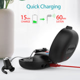 Dodocool Headphone Charging Case Portable Holder Travel Carrying Storage Bag with Built-in 500mAh Rechargeable Battery