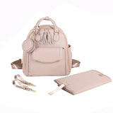 New PU leather Diaper Bag with Pacifier Bag Large Capacity Waterproof Travelling Nappy Changing Bag Stroller Bag for Newborn